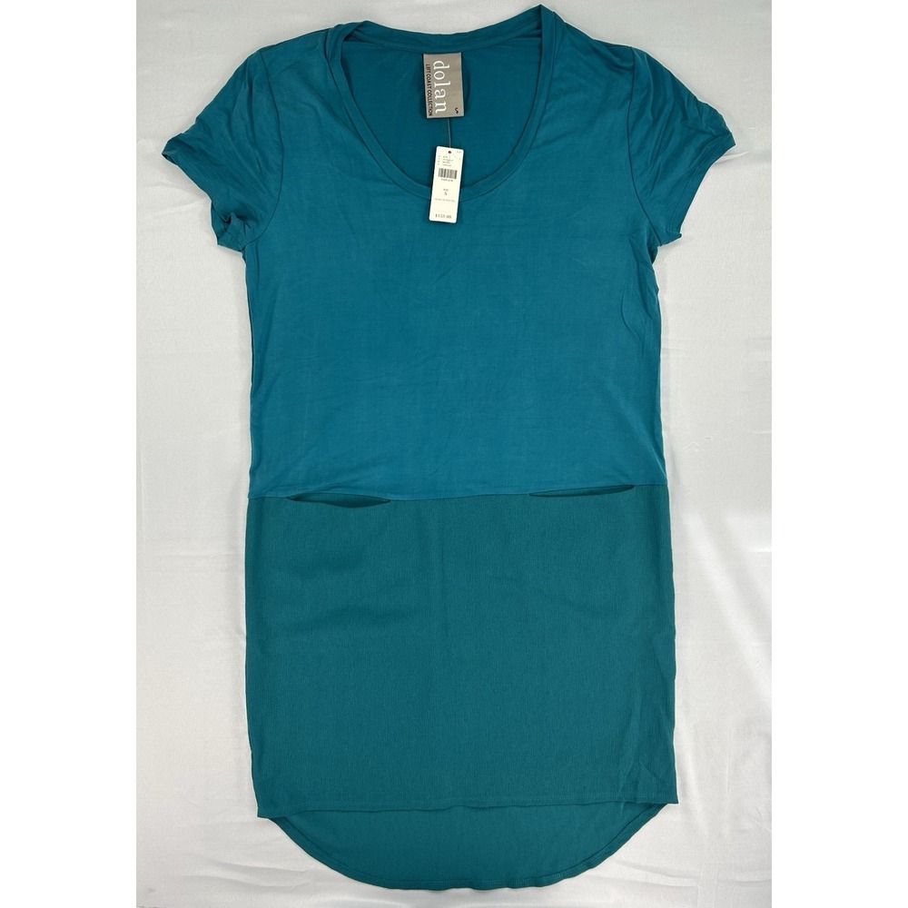 Anthropologie Dolan Dress Sz S Left Coast Loren‎ Teal Color Block Tunic Pockets